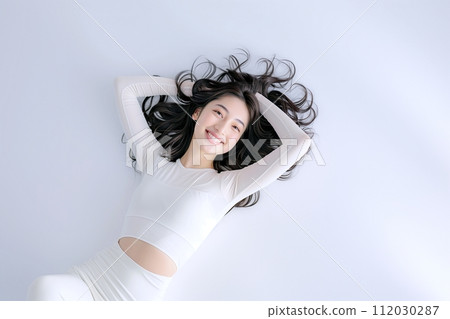 Beautiful woman stretching / Beautiful woman "AI generated image" 112030287