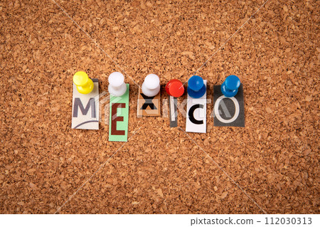 MEXICO. Letters pinned to a cork notice board 112030313