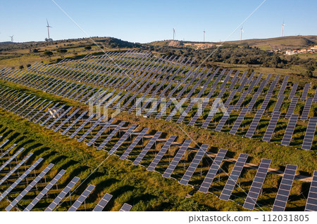 Photovoltaic panels at solar farm 112031805