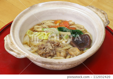 Sukiyaki-style nabeyaki udon Sukiyaki-style nabeyaki udon 112032420