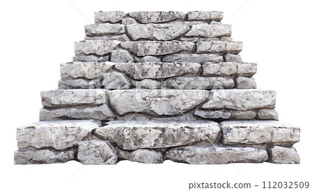 Ancient Stone Stairs isolated on transparent background. AI Generated Ancient Stone Stairs isolated on transparent background. AI Generated 112032509