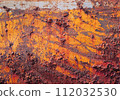 Old and rusty iron texture with orange paint 112032530