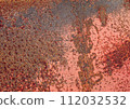 Naturally rusted texture of orange painted iron weathered 112032532