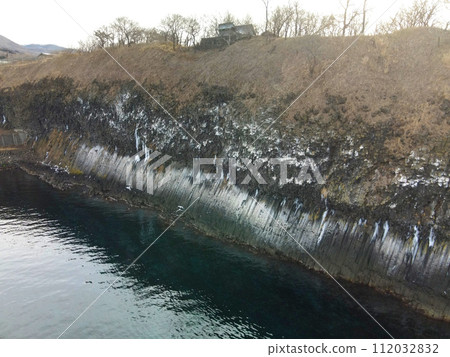 在北海道乙部町拍攝早春的志比野岬風景 在北海道乙部町拍攝早春的志比野岬風景 112032832