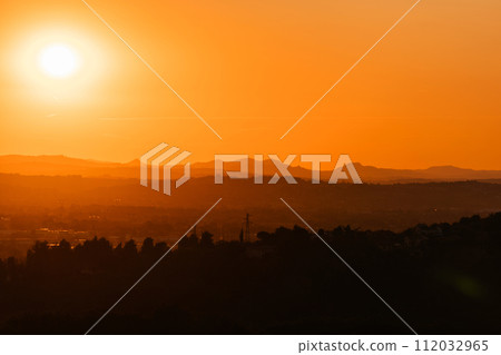 Colorful sunset on top of Italian mountain alps. Beautiful mountain landscape Colorful sunset on top of Italian mountain alps. Beautiful mountain landscape 112032965