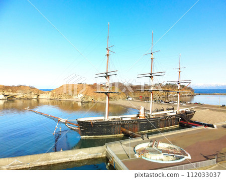 拍攝北海道江差町海陽丸博物館早春風光 112033037