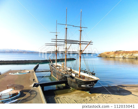 拍攝北海道江差町海陽丸博物館早春風光 拍攝北海道江差町海陽丸博物館早春風光 112033041