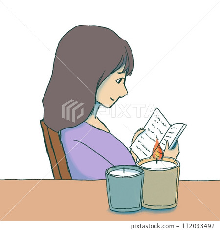 閱讀和蠟燭的女人 閱讀和蠟燭的女人 112033492