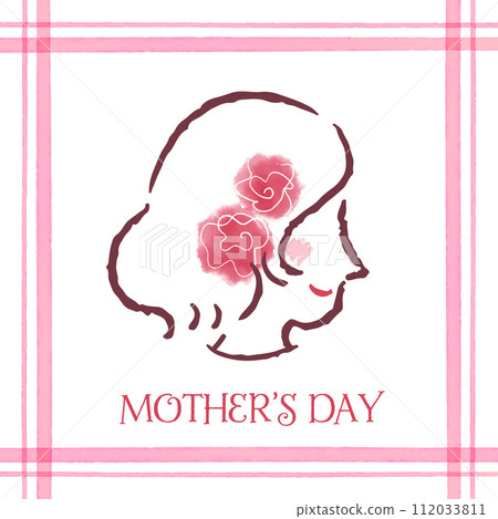 Mother's day title and line drawing illustration 112033811
