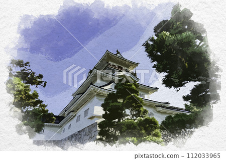 水彩風格 富山城 富山市鄉土博物館 富山縣 富山市 112033965