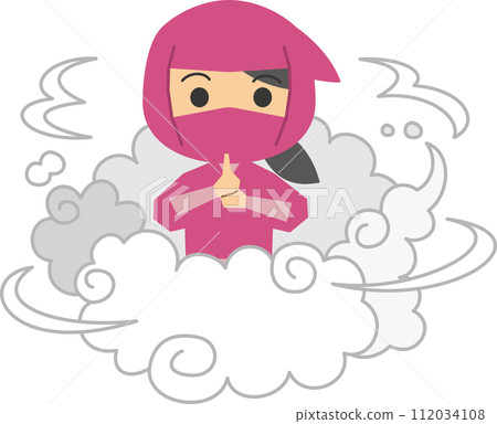 Illustration of a female ninja doing drone work 112034108