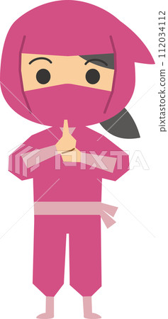 可愛的女忍者圖像插圖 可愛的女忍者圖像插圖 112034112