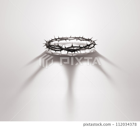 The reversal of the shadows of the crown of thorns and crown, which symbolizes the suffering and trials of Jesus, symbolizes the death of the Savior and the resurrected King. 112034378