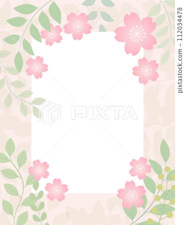 Vector frame material of cherry blossom illustration in spring colors Vector frame material of cherry blossom illustration in spring colors 112034478