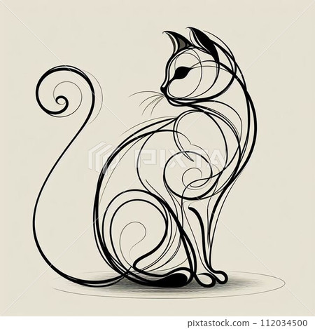 一筆畫貓 112034500