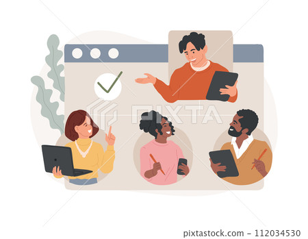 Organization isolated concept vector illustration. Self-organization ability, organize daily life, business management, teamwork planning, training personal skill, leadership vector concept. 112034530