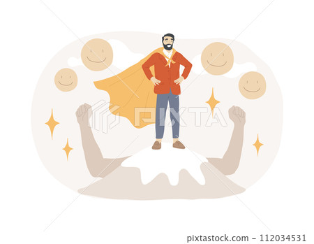 Self-esteem isolated concept vector illustration. Self-respect and self-worth, confidence, personality trait, subjective evaluation, personal value, judgement about oneself vector concept. 112034531