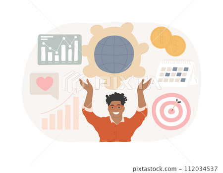 Responsibility isolated concept vector illustration. Managing position, personal obligation, social respoinsibility, duty of citizen, responsible decision, financial liability vector concept. 112034537