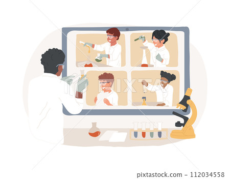 STEM activities isolated concept vector illustration. STEM during quarantine, fun home learning activity, self-isolation science entertainment, engineering challenge for kids vector concept. 112034558