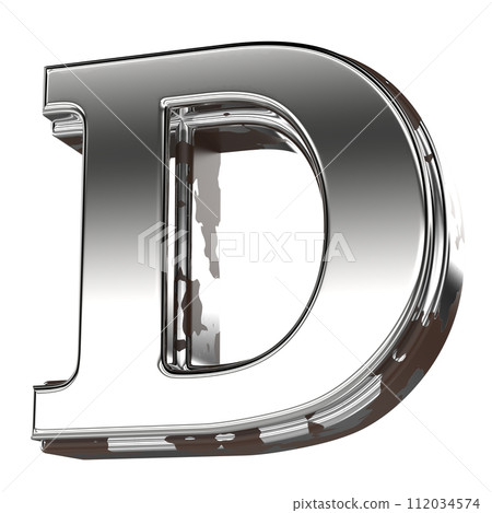 d font silver 3d render d font silver 3d render 112034574