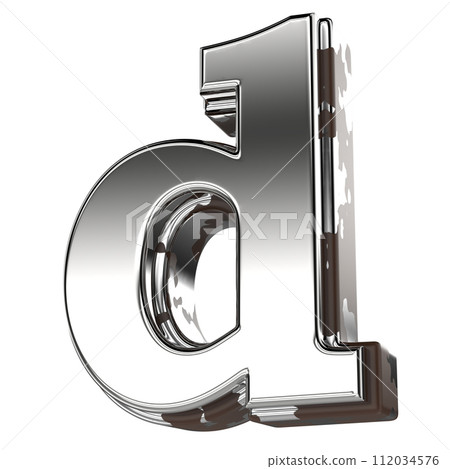 d font silver 3d render d font silver 3d render 112034576
