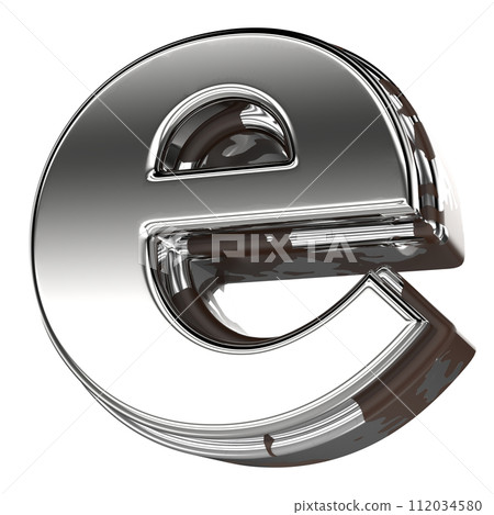 e font silver 3d render e font silver 3d render 112034580