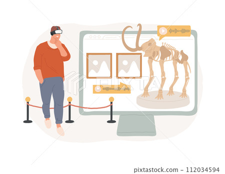 Online museum tours isolated concept vector illustration. Free virtual gallery tour, online exhibition, social distance, stay home, art therapy, leisure time, audio guide vector concept. 112034594
