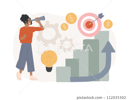 Career development isolated concept vector illustration. Career change, manage successful alternative career, retraining for a new job, employee performance, job responsibility vector concept. 112035302