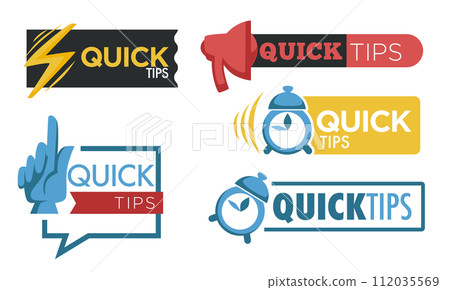 Quick tips sticker, suggestion trick and advice 112035569