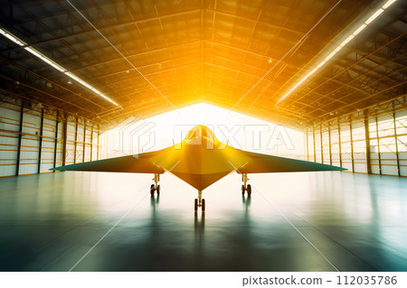 AI-generated content. Fictional stealth fighter plane. Neural network AI generated art 112035786