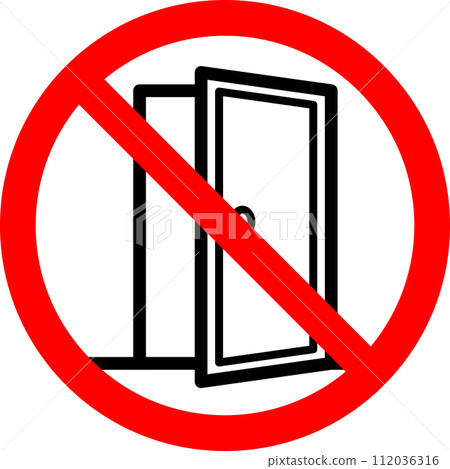 開門及禁止標誌，嚴禁開啟 112036316