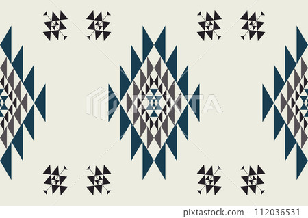 Navajo tribal vector seamless pattern. Native American ornament. Ethnic South Western decor style. Boho geometric ornament. Vector seamless pattern. Mexican blanket, rug. Woven carpet illustration. 112036531
