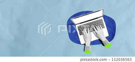Person using a laptop computer 112036563