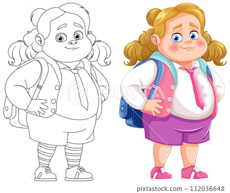 Happy Schoolgirl Ready for Class 112036648