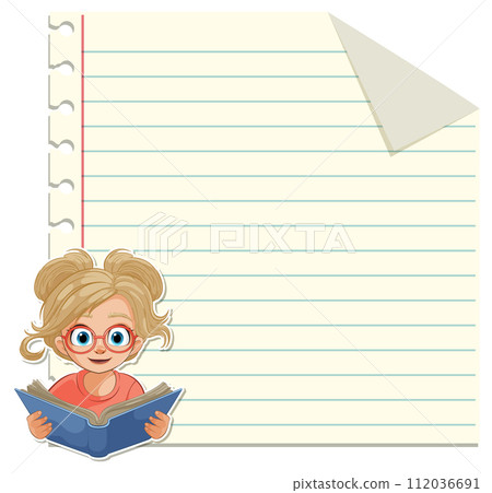 Little Girl Enjoying Her Reading Time 112036691