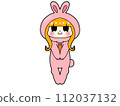 A girl wearing a rabbit costume 112037132