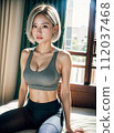[AI image] Young woman doing yoga to maintain her style 112037468