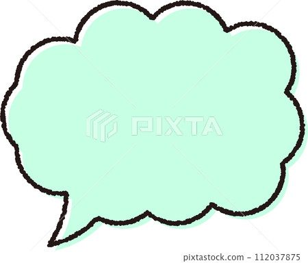 Mint green speech bubble with a simple and gentle impression 112037875