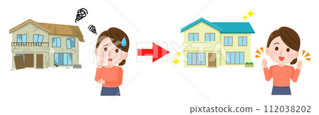 一位婦女很高興她被毀的房子被改造成一棟漂亮的房子 112038202