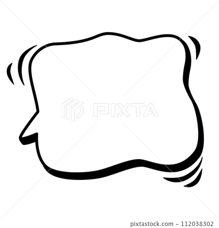 Vector rounded speech bubble for words . Black hand drawn dialogue doodle for design, comics Vector rounded speech bubble for words . Black hand drawn dialogue doodle for design, comics 112038302