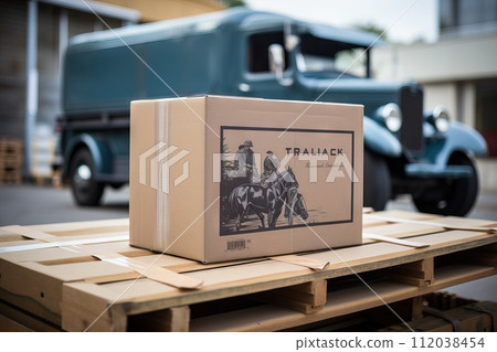 AI-generated content. Closeup of a man's hands preparing it for shipment in an e-commerce warehouse Generative AI 112038454