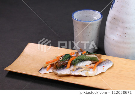 Pickled makari and sake Pickled makari and sake 112038671
