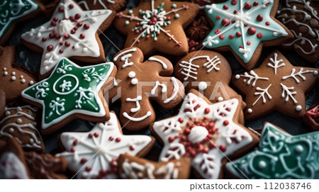 AI-generated content. Christmas gingerbread. Neural network AI generated art 112038746