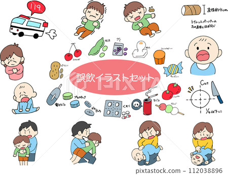 意外攝入急救插圖集 意外攝入急救插圖集 112038896