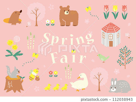 Spring animals illustration 112038943