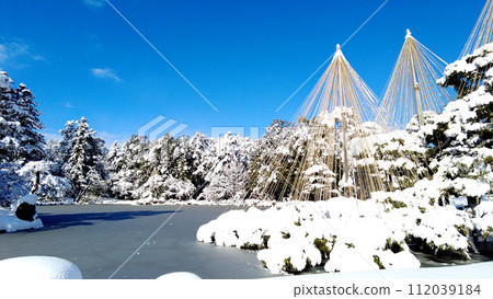 金澤兼六園的雪吊和霞池 112039184