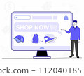 online shopping mobile app templates concept flat design illustration  112040185