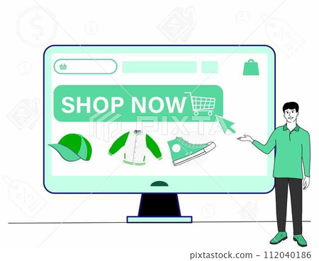 online shopping mobile app templates concept flat design illustration  112040186