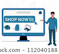 online shopping mobile app templates concept flat design illustration  112040188