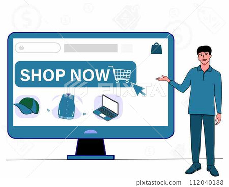 online shopping mobile app templates concept flat design illustration  112040188